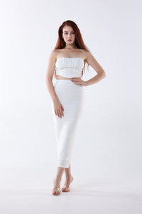 Crop Top Midi Skirt Set