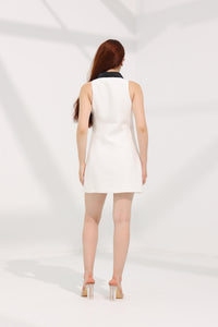 Flower Applique Tweed Dress
