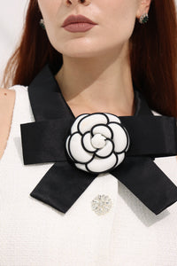 Flower Applique Tweed Dress