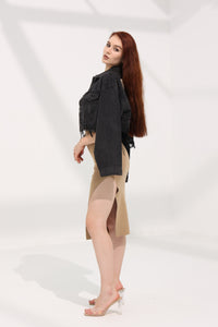 Cropped Denim 'Rock' Jacket