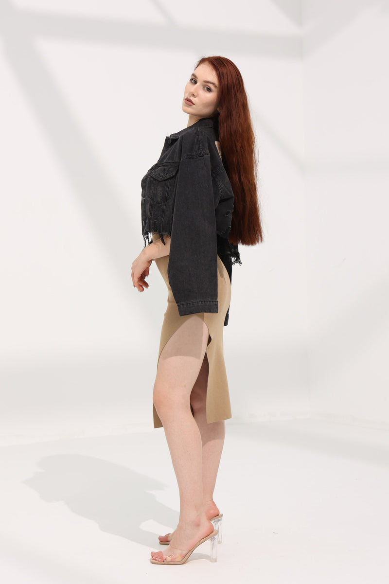 Cropped Denim 'Rock' Jacket