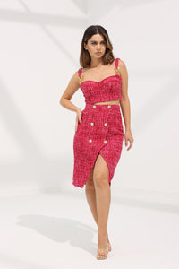 Tweed Midi Skirt Set