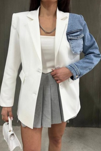 Denim Block Blazer Jacket