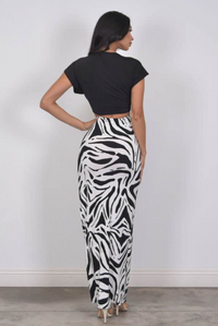 Zebra Maxi Skirt Set