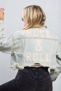 Cropped Denim 'Rock' Jacket