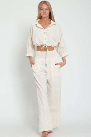 Button Down Top & Pants Set