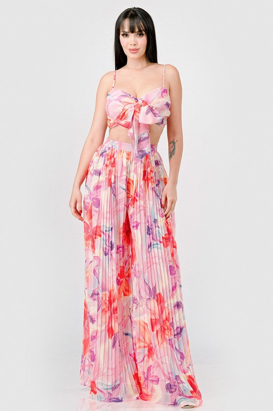 Chiffon Knot Top & Pants Set