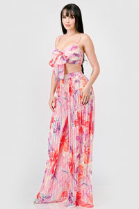 Chiffon Knot Top & Pants Set