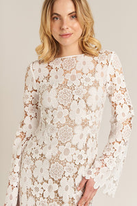 Lace Bell Sleeve Mini Dress