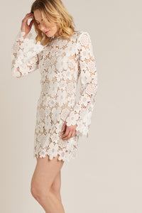 Lace Bell Sleeve Mini Dress