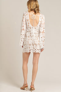 Lace Bell Sleeve Mini Dress