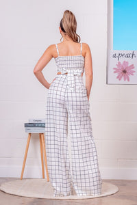 Window Pane Crop Top & Pants Set