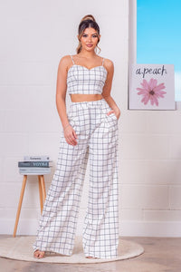 Window Pane Crop Top & Pants Set