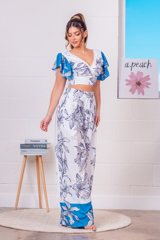Floral Print Top & Bottom Set