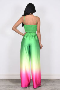 Ombre Satin Top and Pant Set