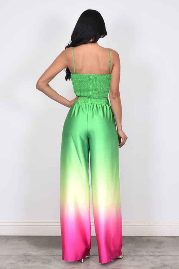 Ombre Satin Top and Pant Set