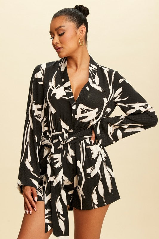 Geometric L/S Romper