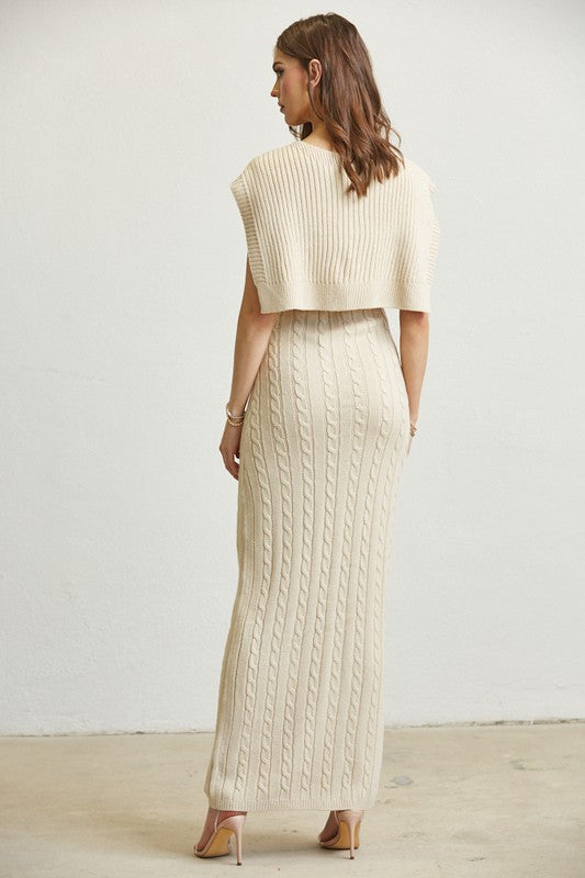 Knit Maxi dress and Shoulder Sweater