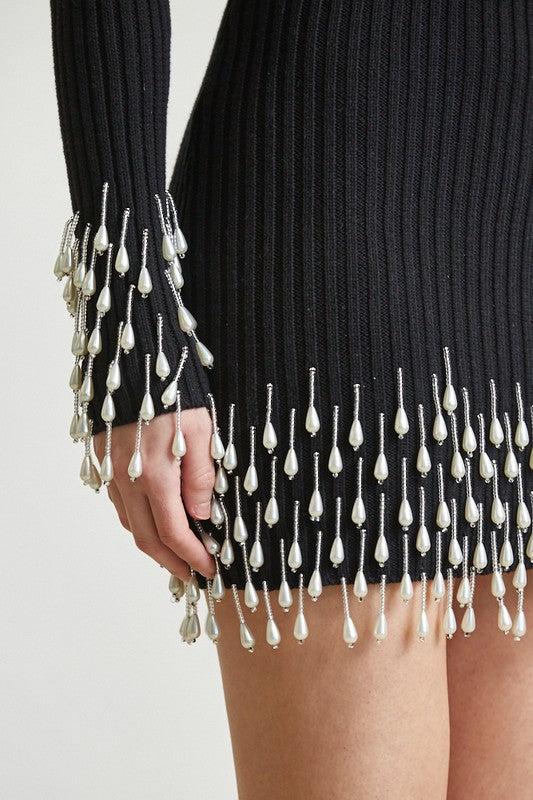 Pearl Knit Mini Dress