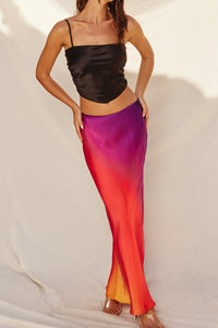 Ombre Pull On Maxi Skirt