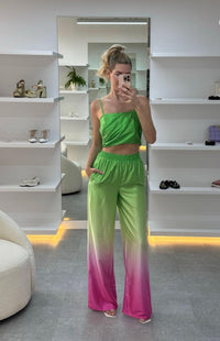 Ombre Satin Top and Pant Set