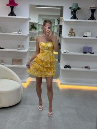 Ruffle Tie Back Mini Dress