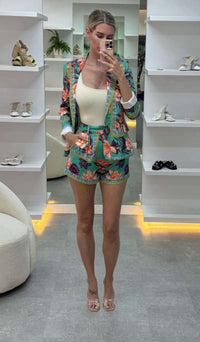 Tropical Blazer & Shorts Set