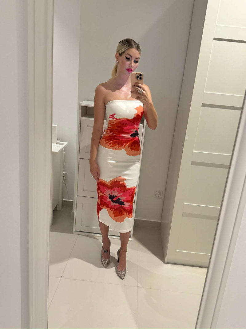 Floral Strapless Dress
