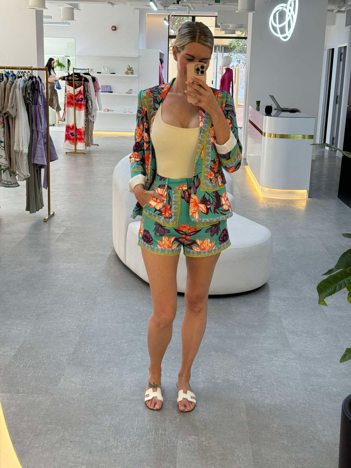 Tropical Blazer & Shorts Set