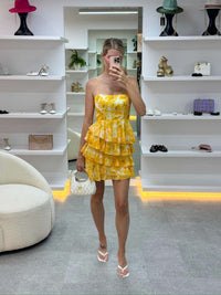 Ruffle Tie Back Mini Dress