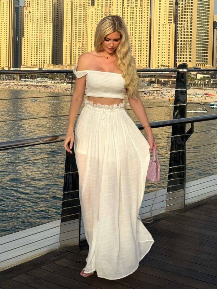 Smocked Top and Flowy Maxi Skirt Set