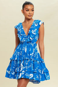 Plunge Low Back Mini Dress