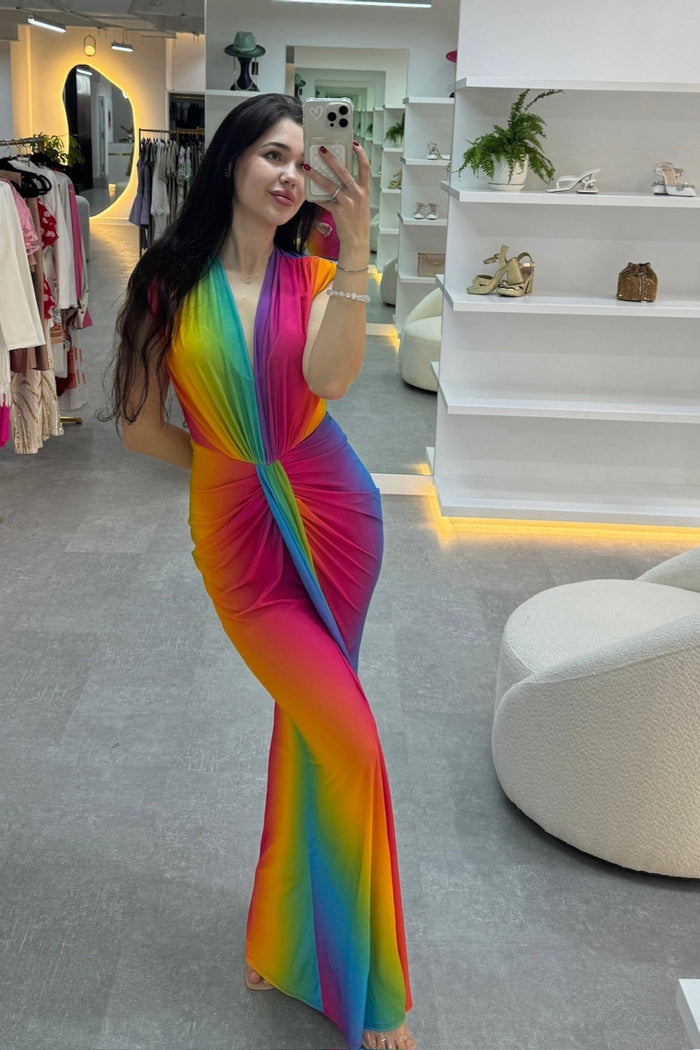 Rainbow Maxi Dress