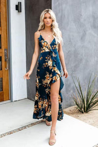 High Low Wrap Maxi Dress
